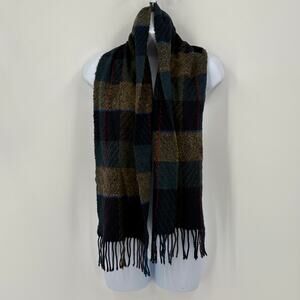 CASHMINK by V. Fraas Plaid Fringe Scarf 100% Acrylic Germany